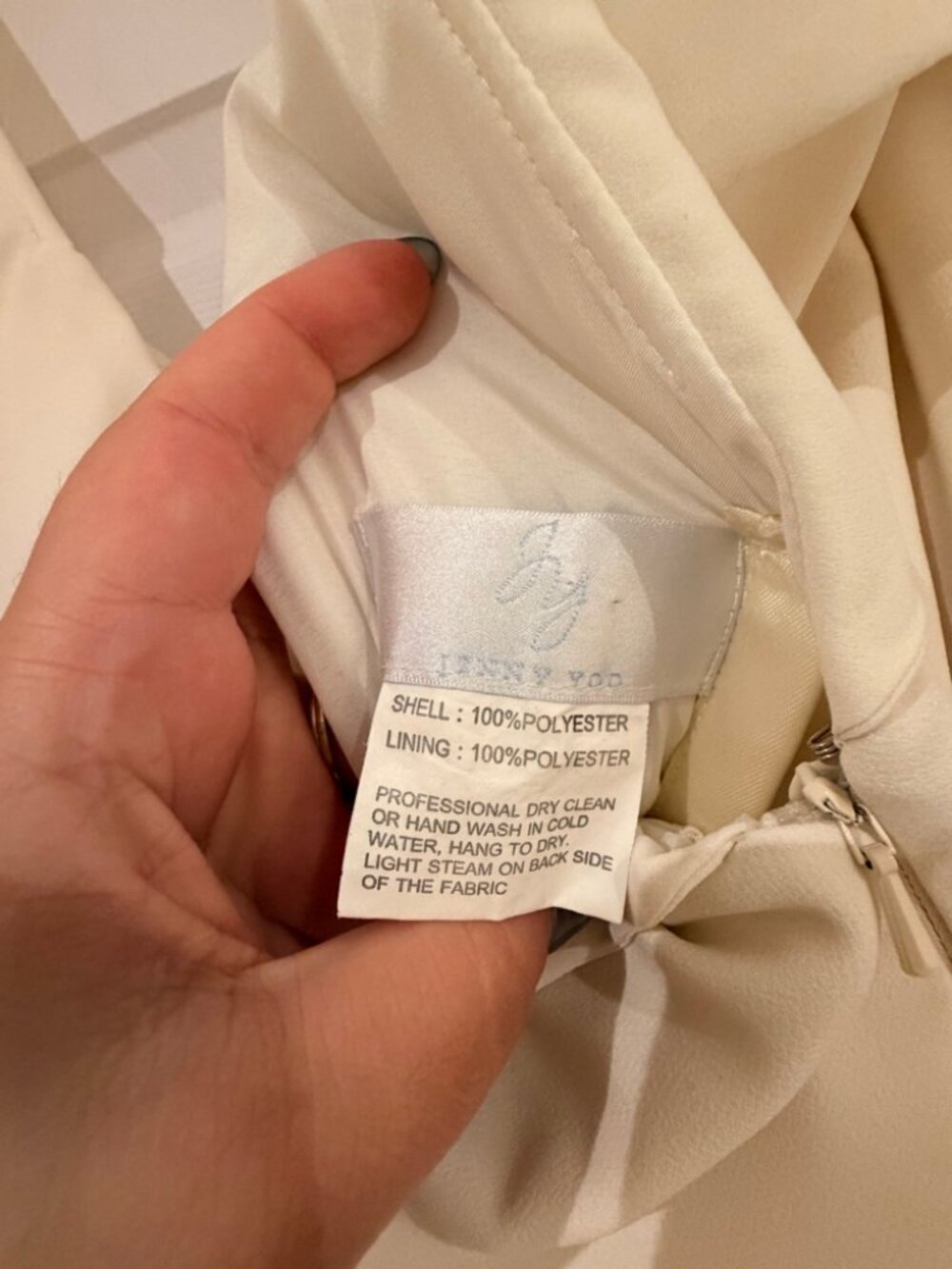 JY Jenny Yoo Dessy Crepe A-Line Wedding Dress Ivory Size 22L - Picture 7 of 8